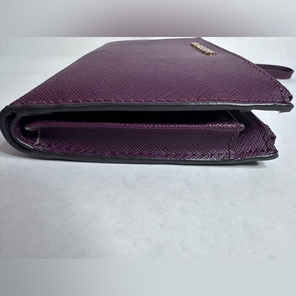 NWOT Michael Kors Jet Set Travel Double Zip Wristlet Merlot Saffiano Leather - Picture 11 of 13